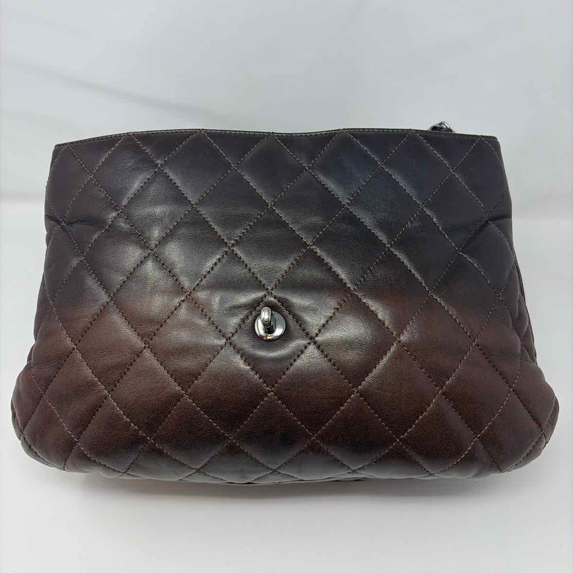 Pre-Owned Chanel Brown Leather Designer Handbag