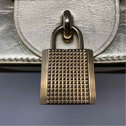 Pre-Owned Jimmy Choo Gold Leather Designer Handbag