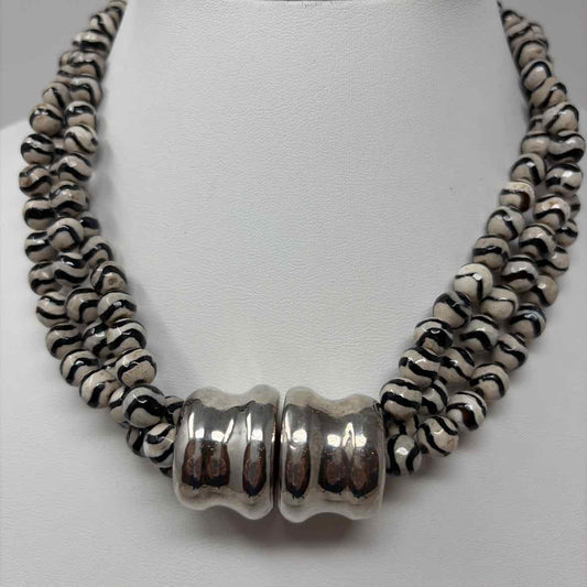 Pre-Owned Simon Sebbag Designs Black/White Ceramic Necklace