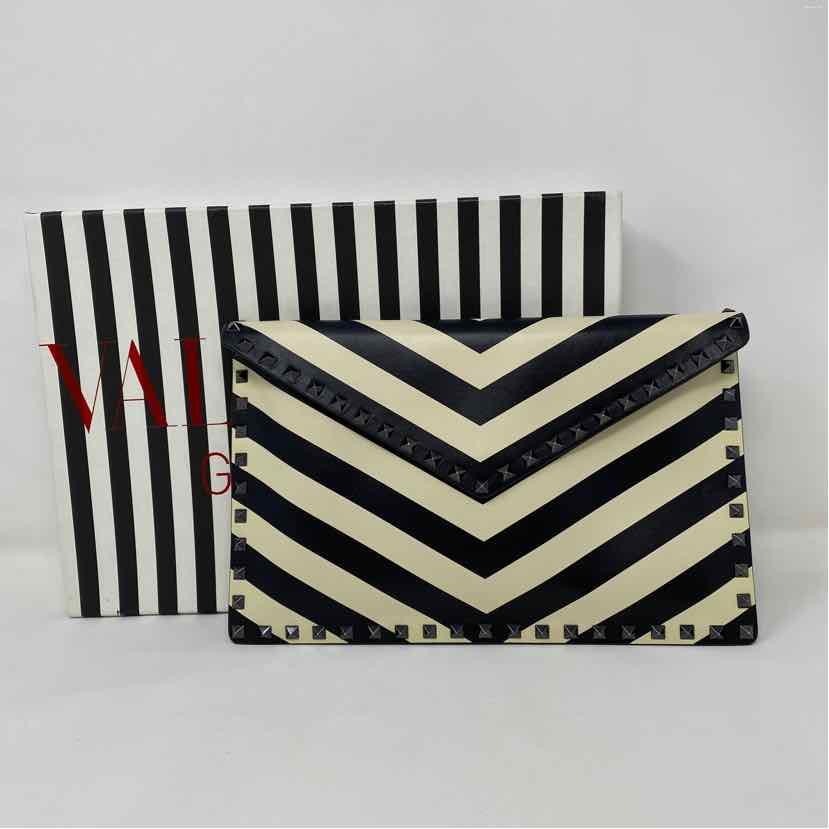 Pre-Owned Valentino Striped Leather Designer Handbag