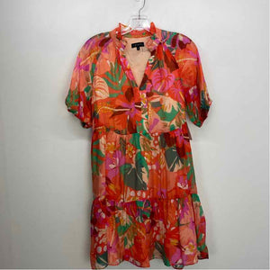 Pre-Owned Size S 1 State Orange Floral Casual Dress