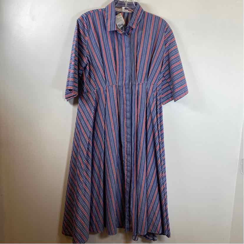 Pre-Owned Size 42/S Cettina Bucca Red/ Blue Casual Dress