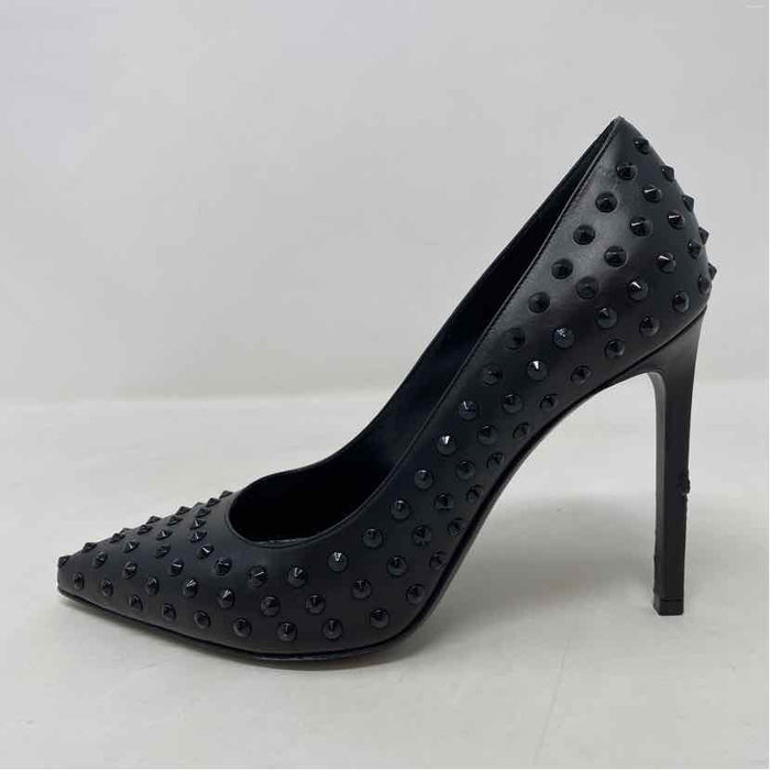 Pre-Owned Saint Laurent Black Leather Shoe Size 6.5 Designer Shoes