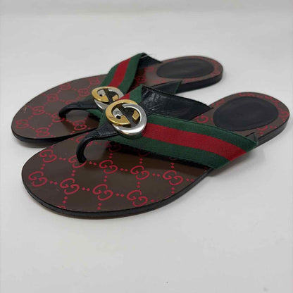Pre-Owned Gucci Monogram Canvas Shoe Size 6.5 Designer Shoes