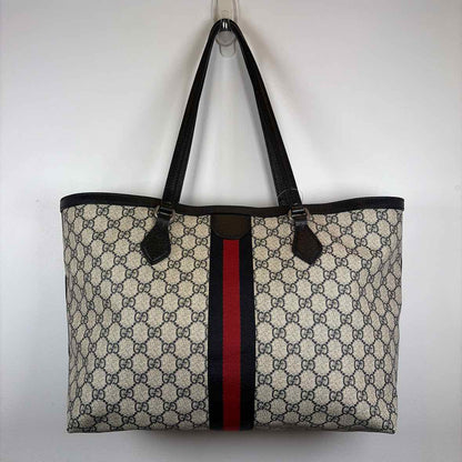 Pre-Owned Gucci Navy Canvas Designer Handbag