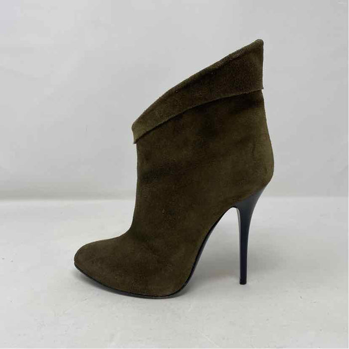 Pre-Owned Guiseppe Zanotti Olive Suede Shoe Size 6 Designer Shoes