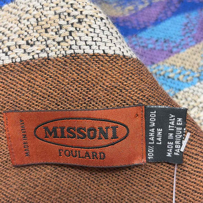 Pre-Owned Missoni Blue Multi Knit Designer Scarf