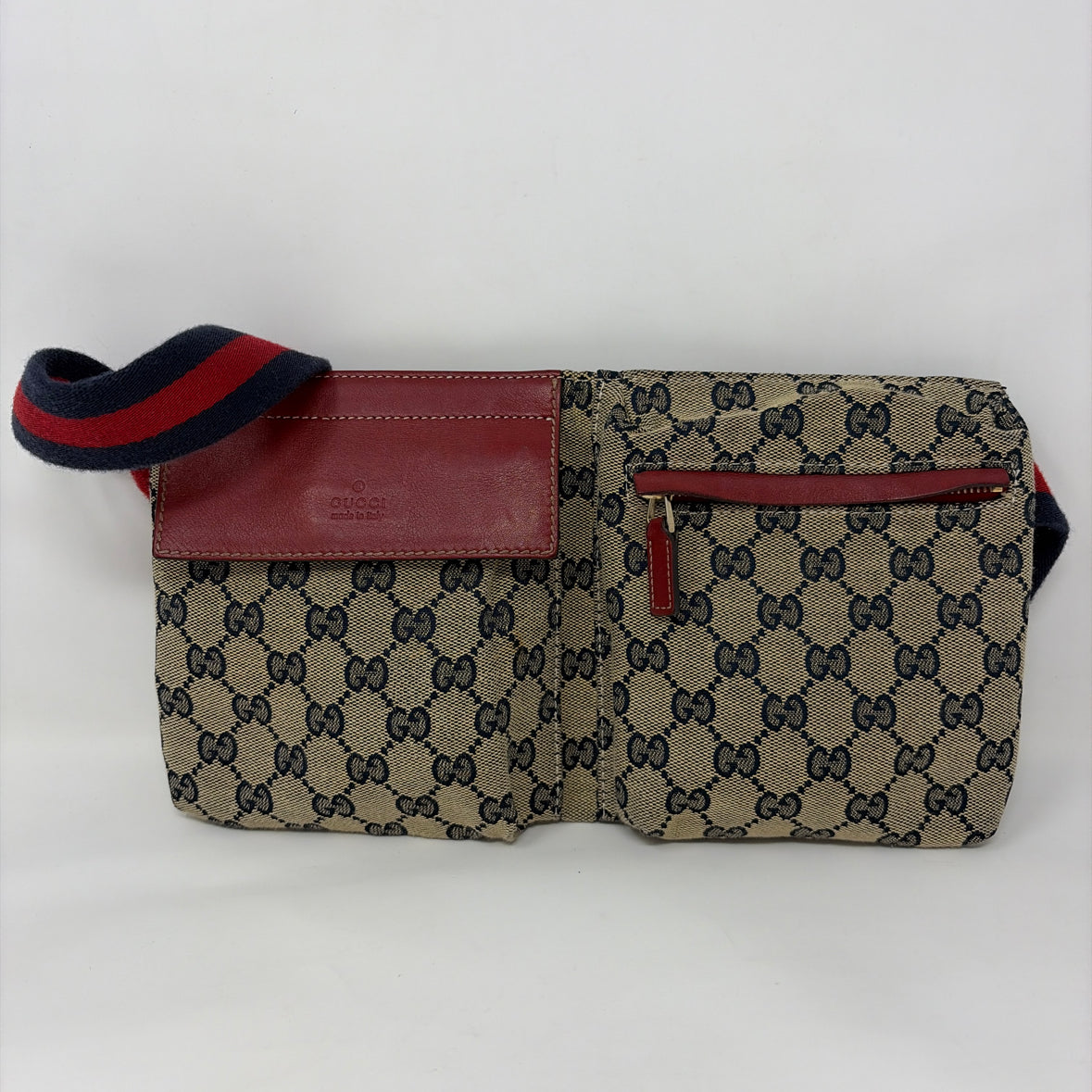 Pre-Owned Gucci Navy Canvas Designer Handbag
