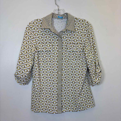 Pre-Owned Size S J McLaughlin White Print Top