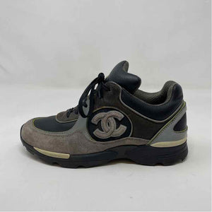 Pre-Owned Chanel Grey Nylon Shoe Size 5.5 Designer Shoes