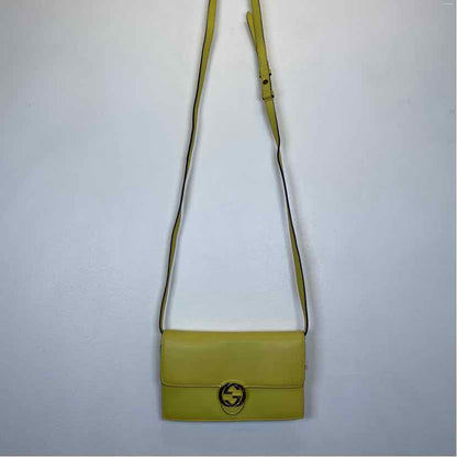 Pre-Owned Gucci Chartreuse Leather Designer Handbag