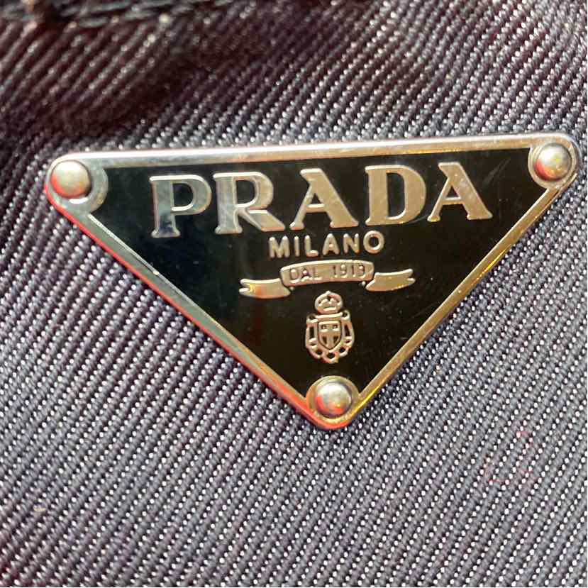 Pre-Owned Prada Black Denim Designer Handbag