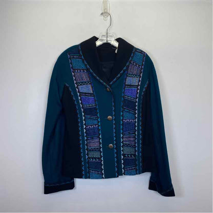 Pre-Owned Size S/M Sarmite Wearable Art Teal Multi Jacket
