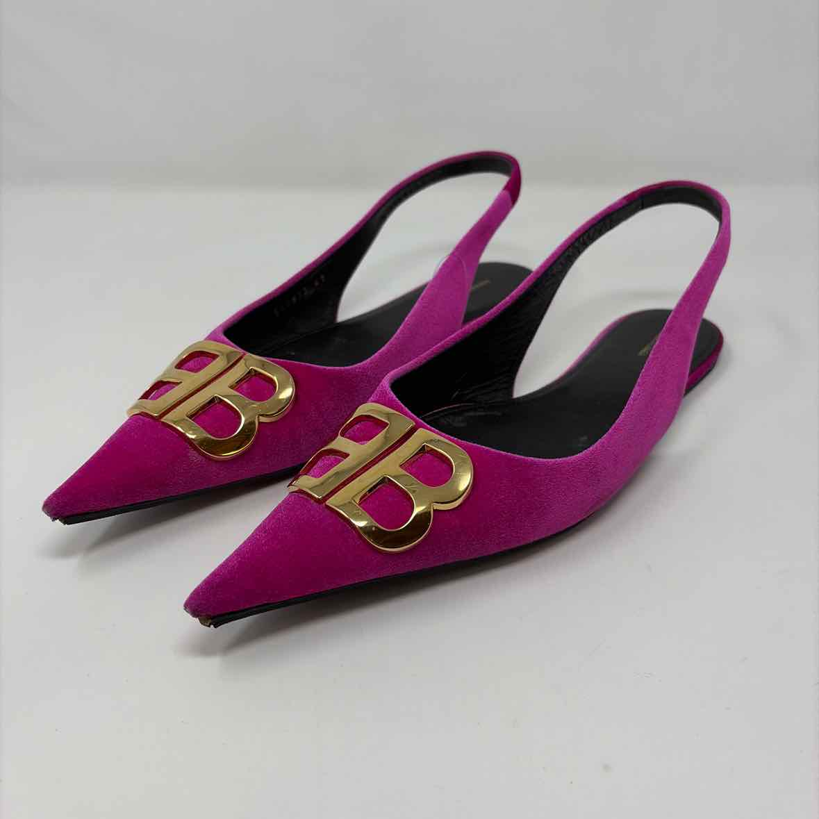 Pre-Owned Balenciaga Pink Velvet Shoe Size 10.5 Designer Shoes