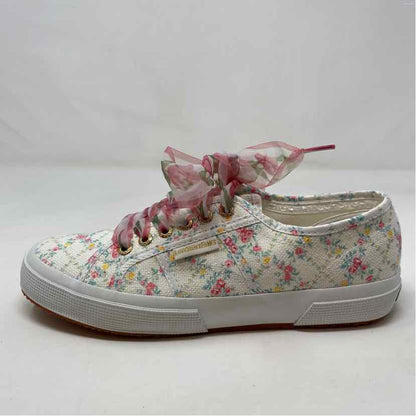 Pre-Owned Shoe Size 9 Superga White Floral Sneaker