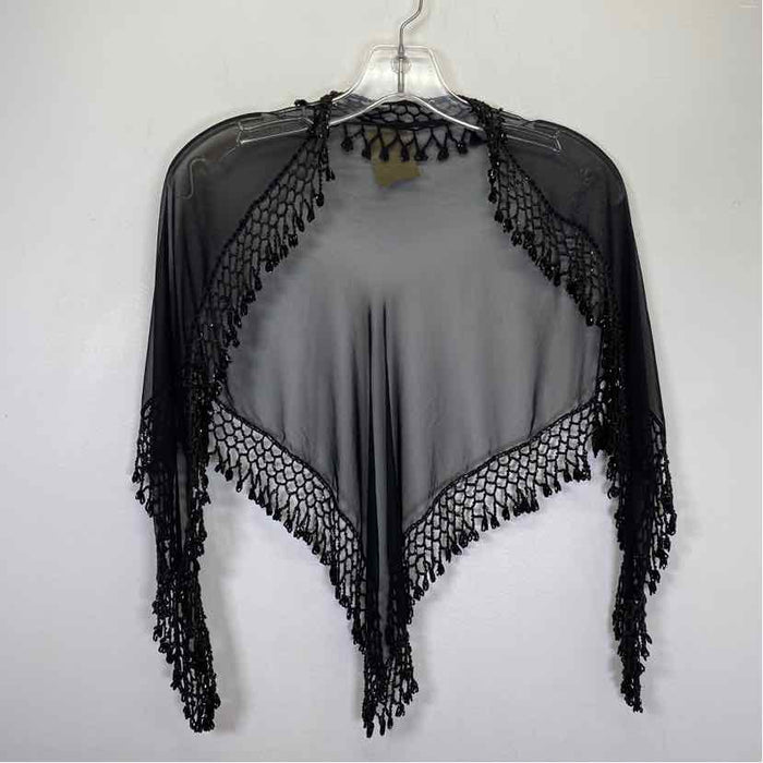 Pre-Owned Boutique Black Fabric Shawl