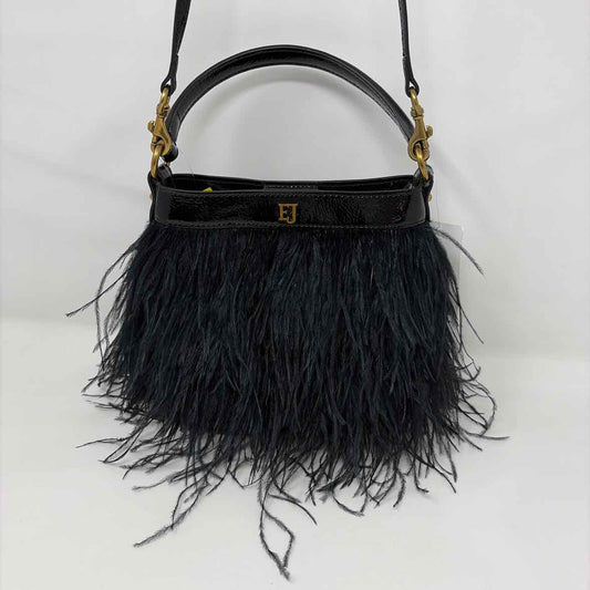 Pre-Owned Eric Javits Black Feathers Handbag