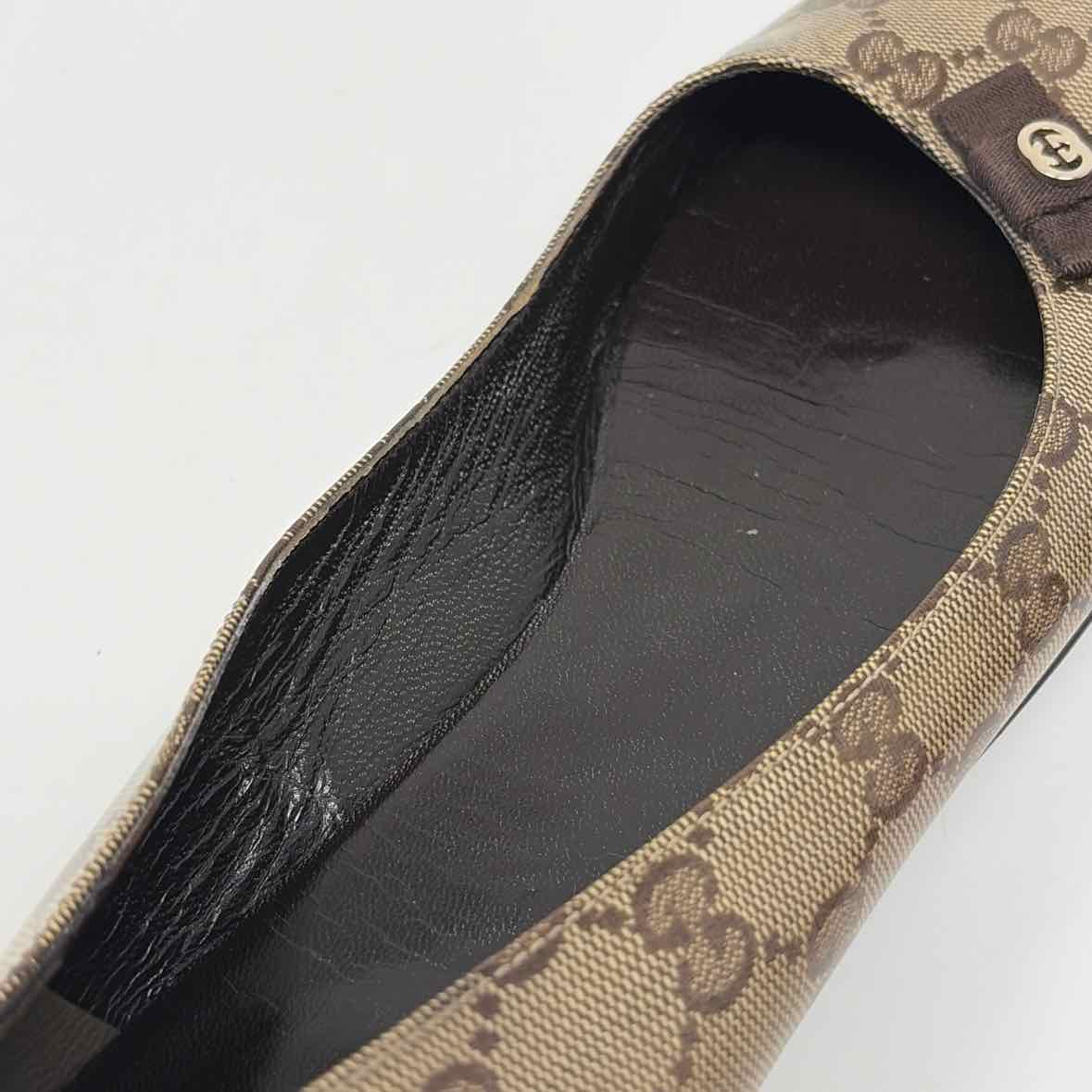 Pre-Owned Gucci Brown Leather Shoe Size 9.5 Designer Shoes