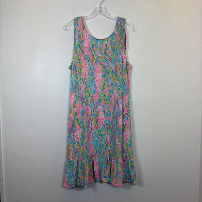 Pre-Owned Size XL Lilly Pulitzer Pink Multi Casual Dress