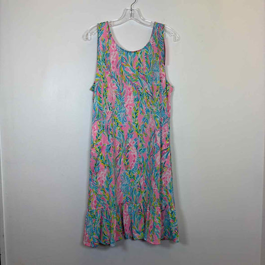Pre-Owned Size XL Lilly Pulitzer Pink Multi Casual Dress