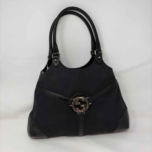 Pre-Owned Gucci Black Fabric Designer Handbag