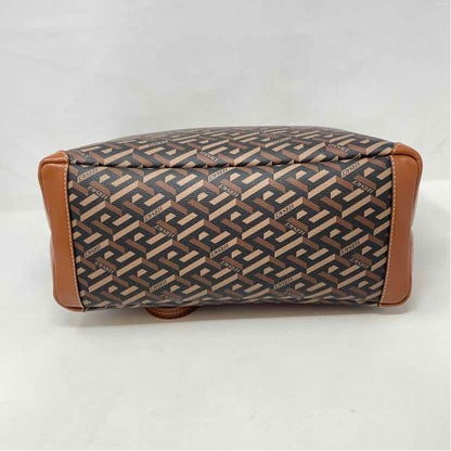 Pre-Owned Versace Cognac Coated Canvas Designer Handbag