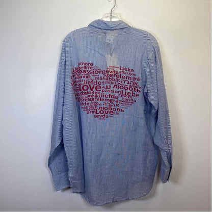 Pre-Owned Size M Elan blue stripe Top