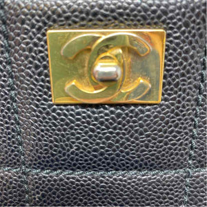 Pre-Owned Chanel Black Leather Designer Handbag