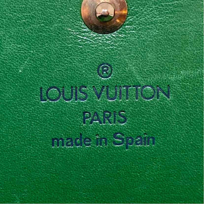 Pre-Owned Louis Vuitton Green Leather Designer Wallet