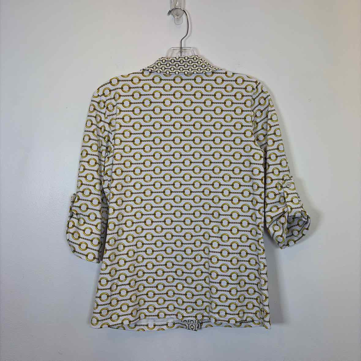 Pre-Owned Size S J McLaughlin White Print Top