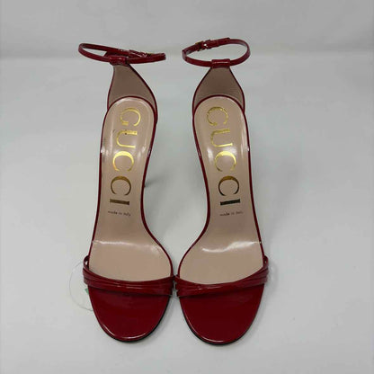 Pre-Owned Gucci Red Patent Shoe Size 7.5 Designer Shoes