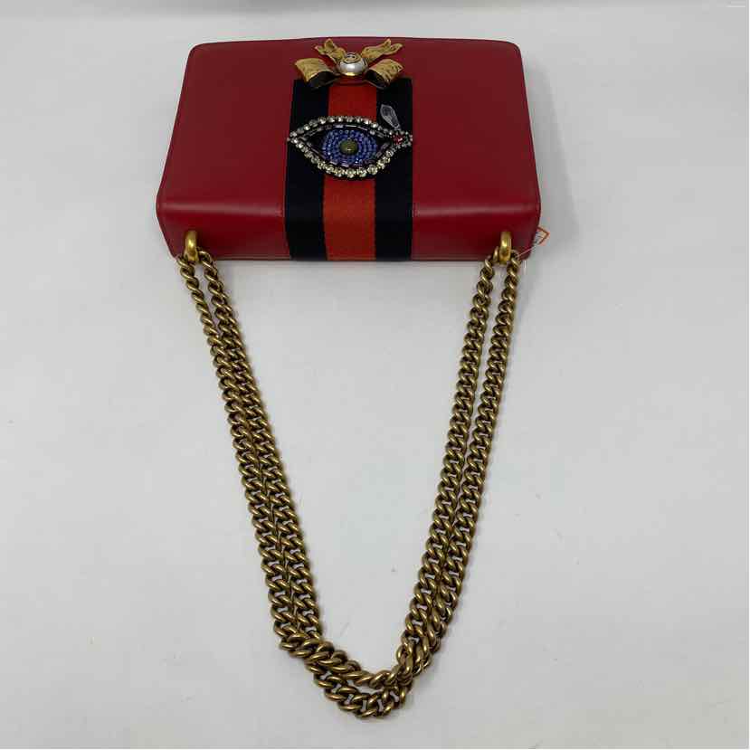 Pre-Owned Gucci Red Leather Designer Handbag