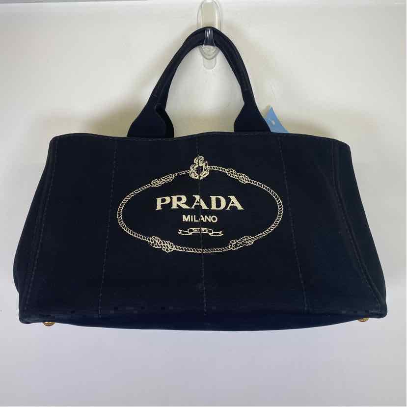 Pre-Owned Prada Black Canvas Designer Handbag
