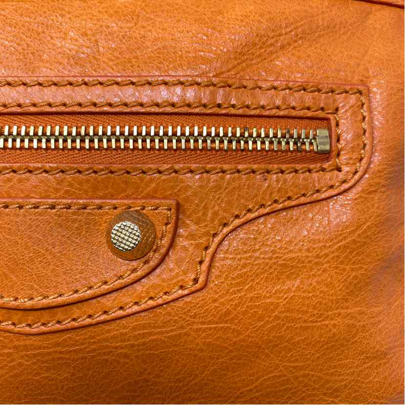 Pre-Owned Balenciaga Orange Leather Designer Handbag