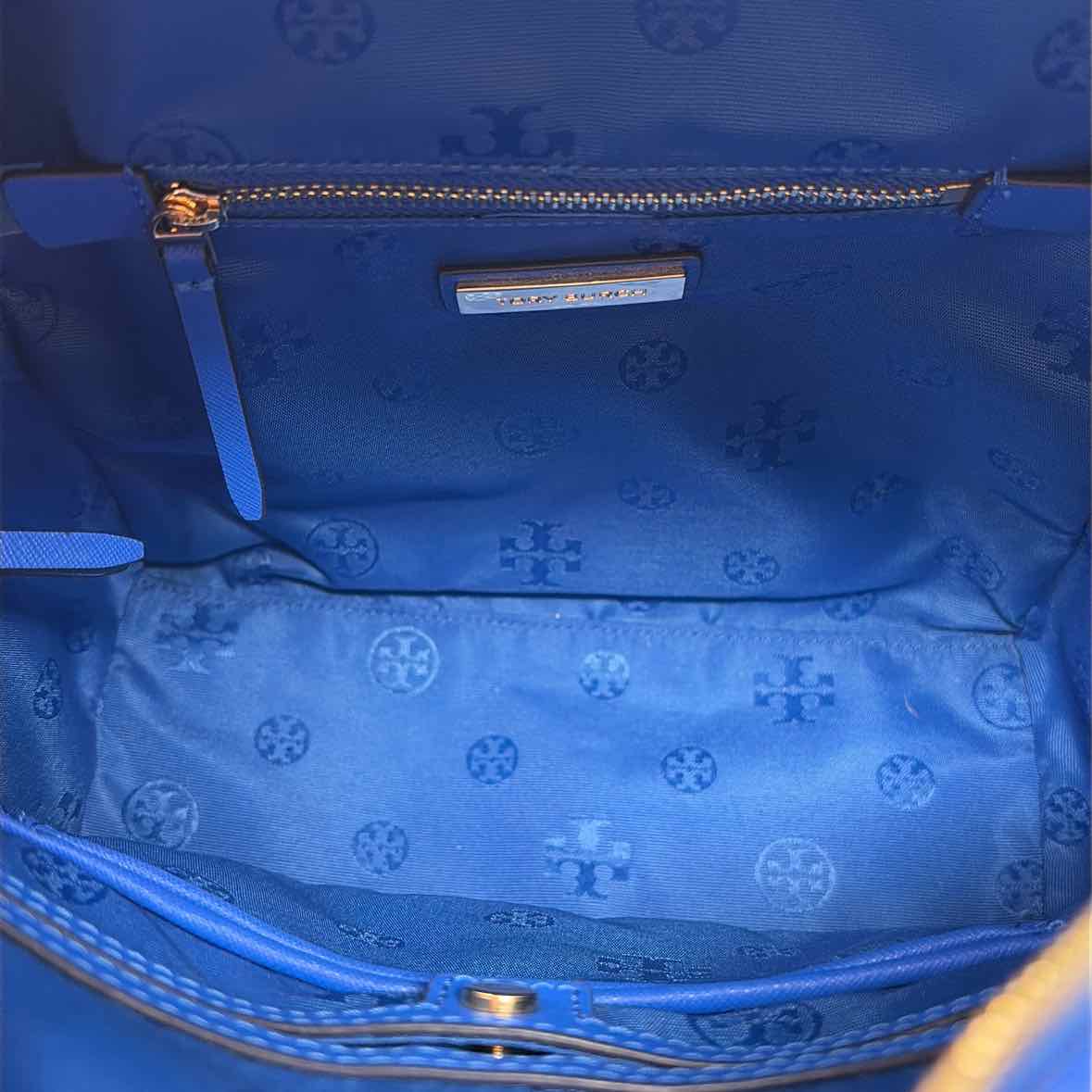 Pre-Owned Tory Burch Cobalt Coated Canvas Handbag