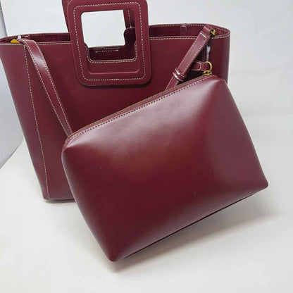Pre-Owned Staud Burgundy Leather Handbag