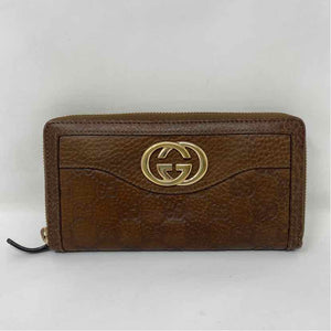 Pre-Owned Gucci Brown Leather Designer Wallet