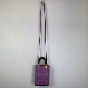 Pre-Owned Fendi Purple Leather Designer Handbag