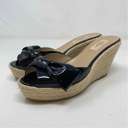 Pre-Owned Valentino Black Patent Shoe Size 7.5 Designer Shoes