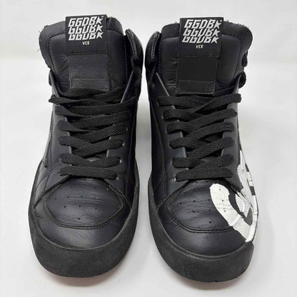 Pre-Owned Golden Goose Black Leather Shoe Size 7.5 Designer Shoes