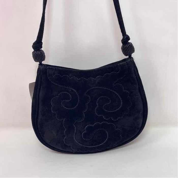 Pre-Owned Bottega Veneta Black Suede Designer Handbag