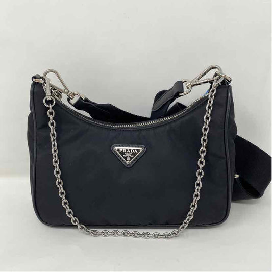 Pre-Owned Prada Black Nylon Designer Handbag