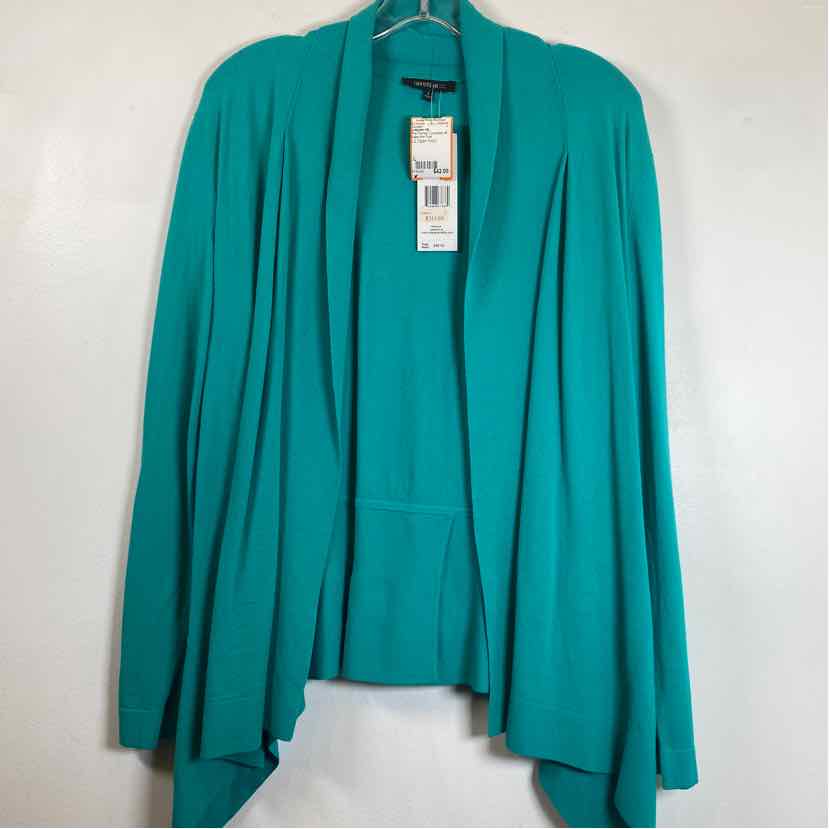 Pre-Owned Size L Lafayette 148 Turquoise Cardigan