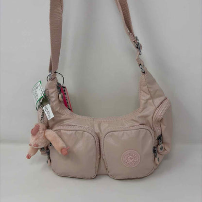 Pre-Owned Kipling Light Pink Nylon Handbag