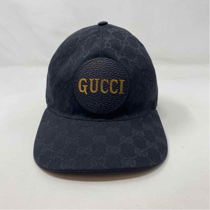 Pre-Owned Gucci Black Canvas Designer Hats