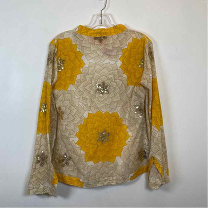 Pre-Owned Size 6/M Tory Burch Yellow Multi Top