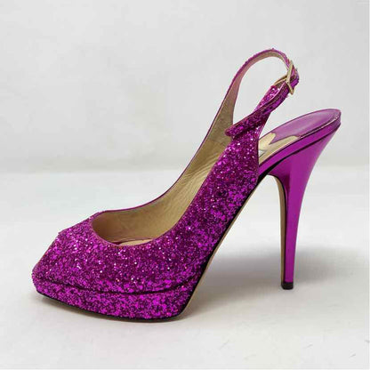 Pre-Owned Jimmy Choo Hot Pink Sparkles Shoe Size 6.5 Designer Shoes