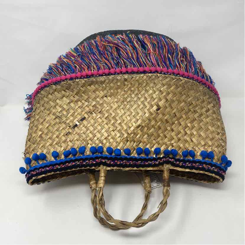Pre-Owned Don't Stop Beaching Straw Straw Handbag