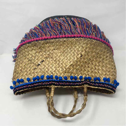 Pre-Owned Don't Stop Beaching Straw Straw Handbag