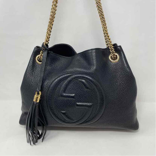 Pre-Owned Gucci Black Leather Designer Handbag